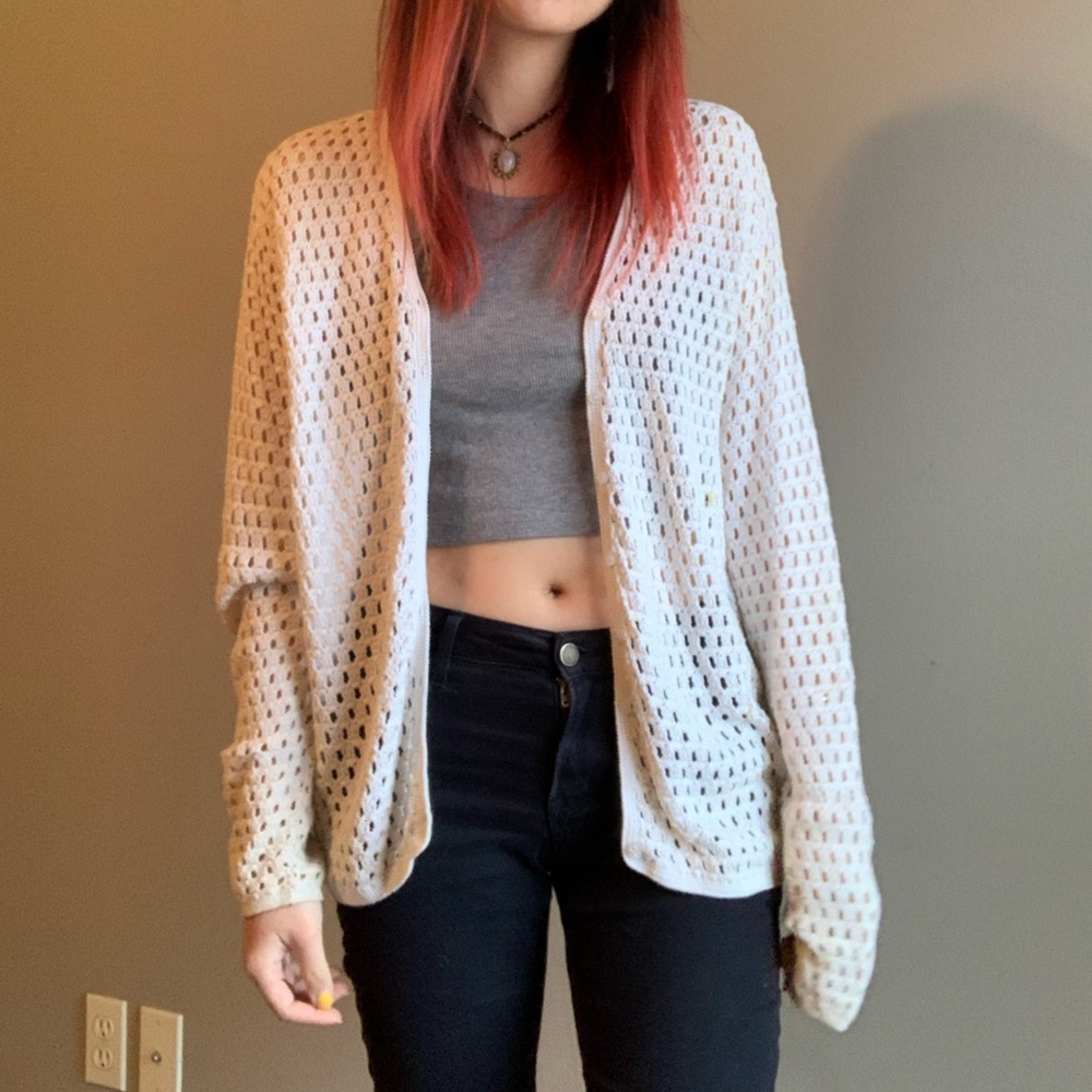 White cardigan
